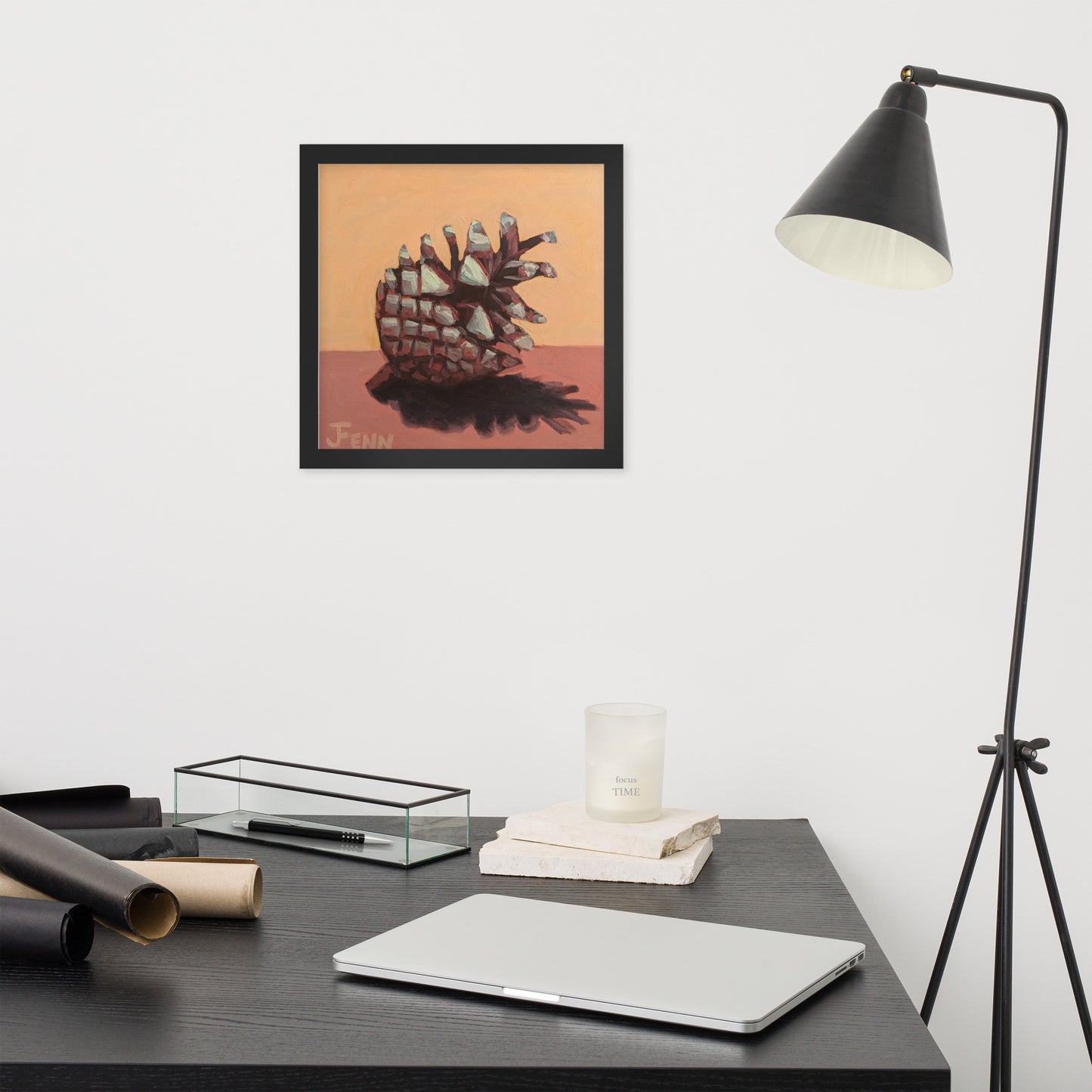 Peachy Pinecone - Framed poster