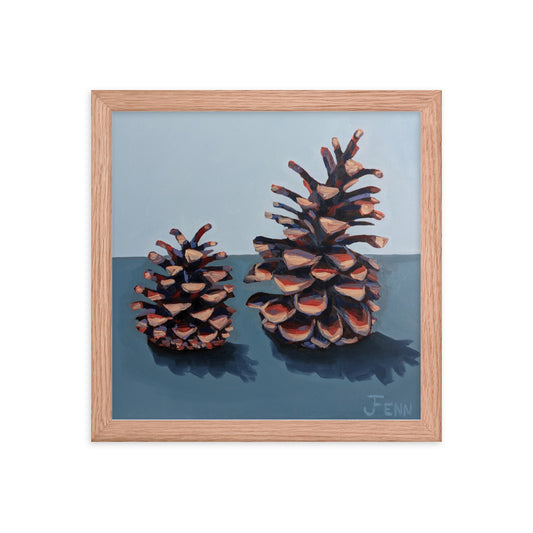 Mama and Baby Pinecone - Framed poster